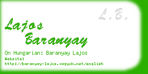 lajos baranyay business card